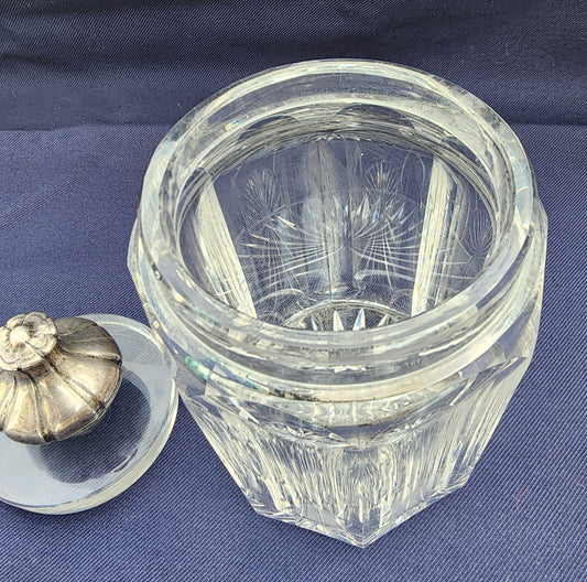 Hawkes American Brilliant Period hand Cut mouth blown blank jar
