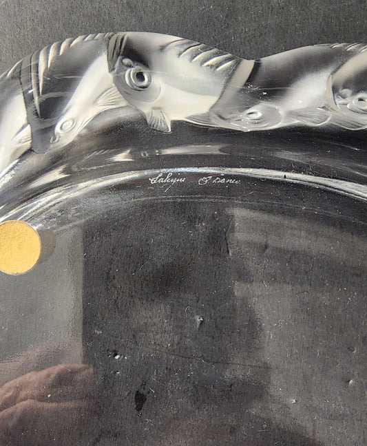 Lalique signed glass piriac oval plate