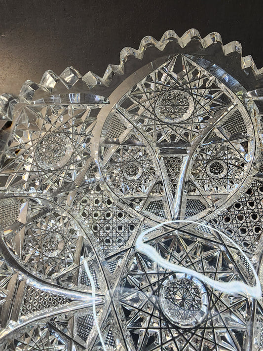 Signed Clark abp cut glass bowl