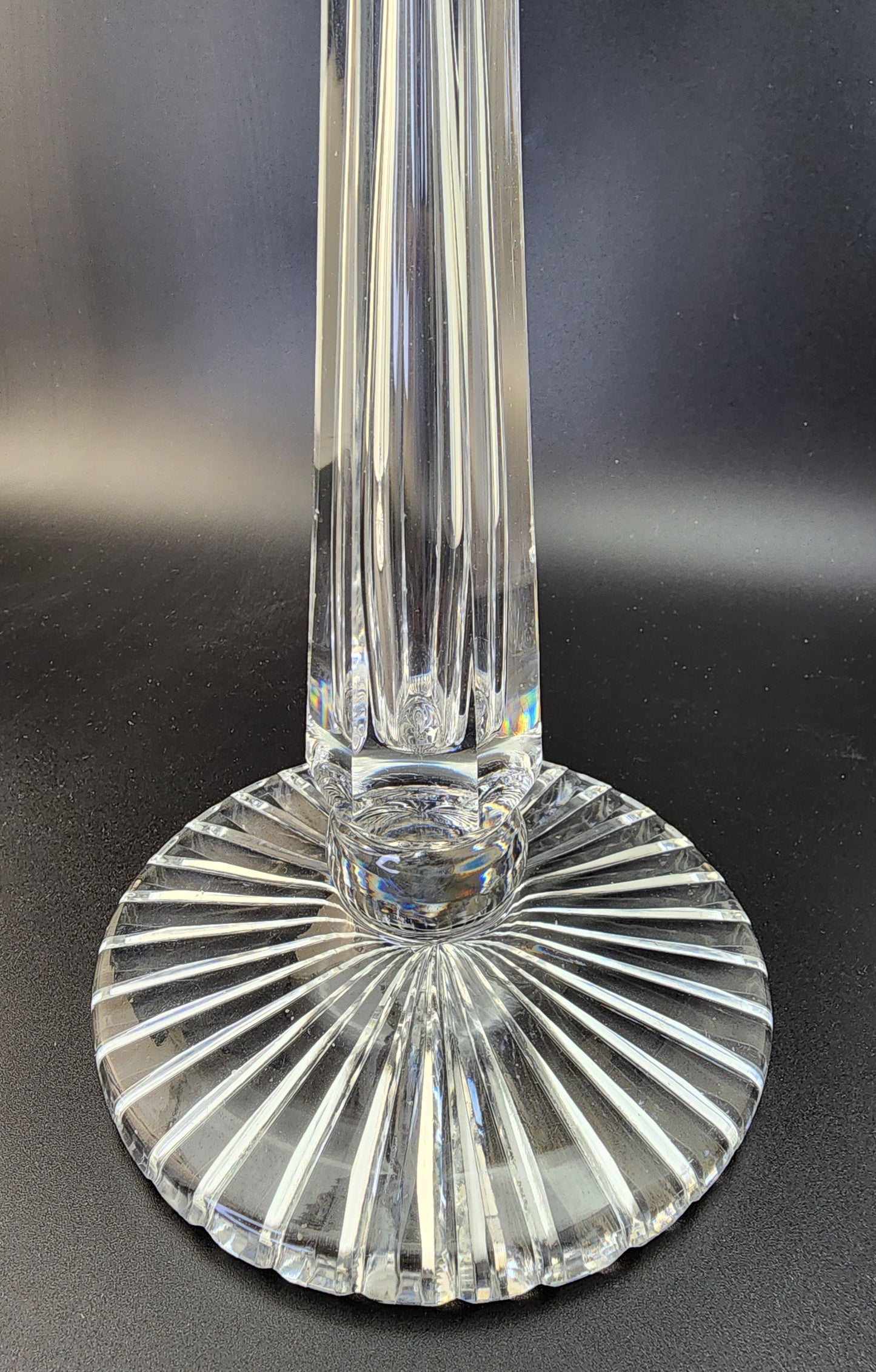 Signed Libbey Pair Candlesticks American Brilliant Period hand Cut Glass Antique