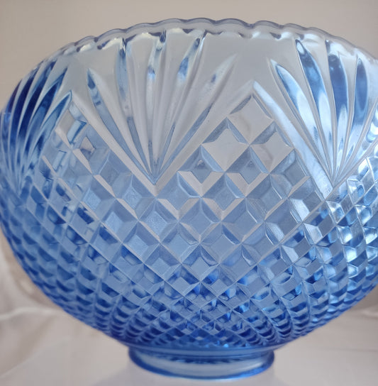 L E Smith Glass blue punch bowl, Pick up only