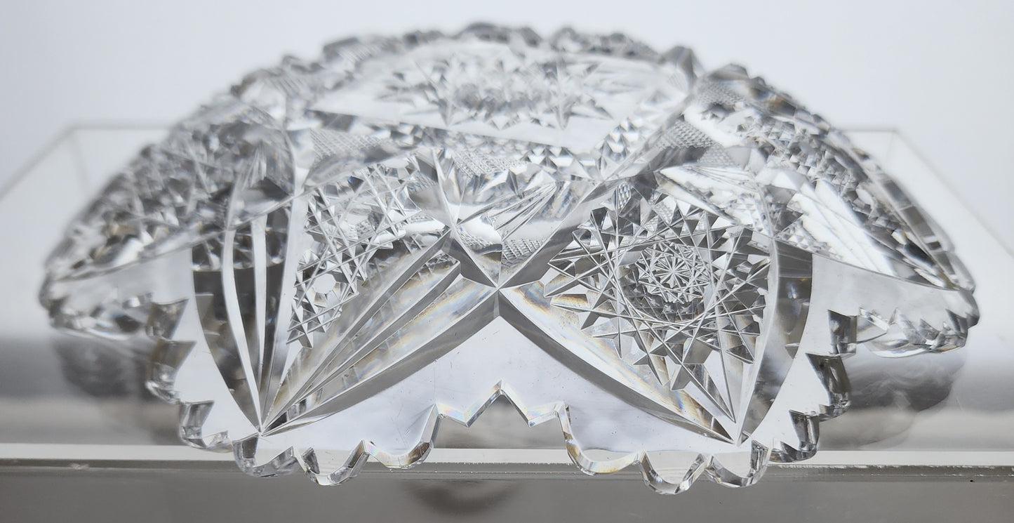 ABP cut glass dish antique crystal d241