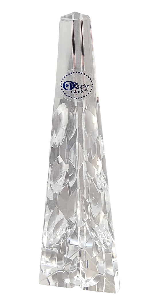 Cut Glass art oblisk optical sculpture signed