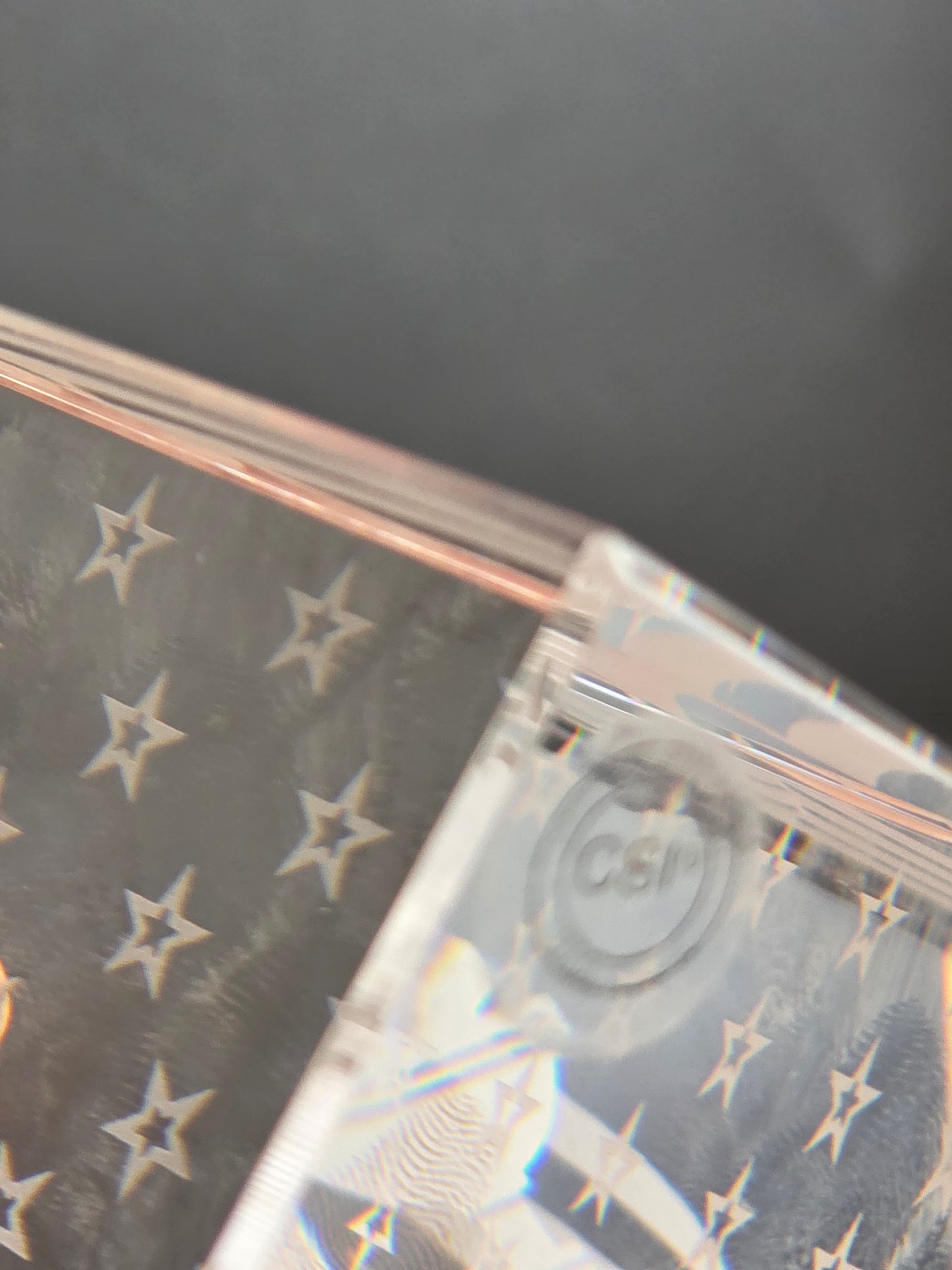 Glass art optical sculpture stars and stripes