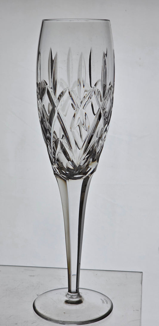 Signed Waterford CUT GLASS Carnegie Flutes crystal pair