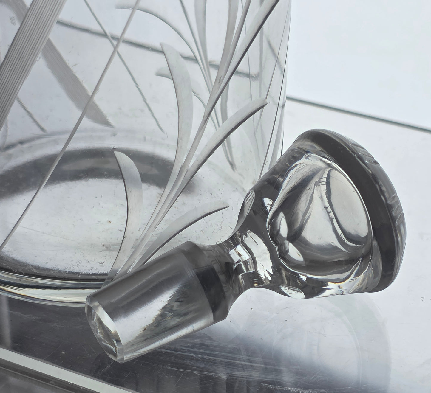 Cut Glass Wheat Decanter