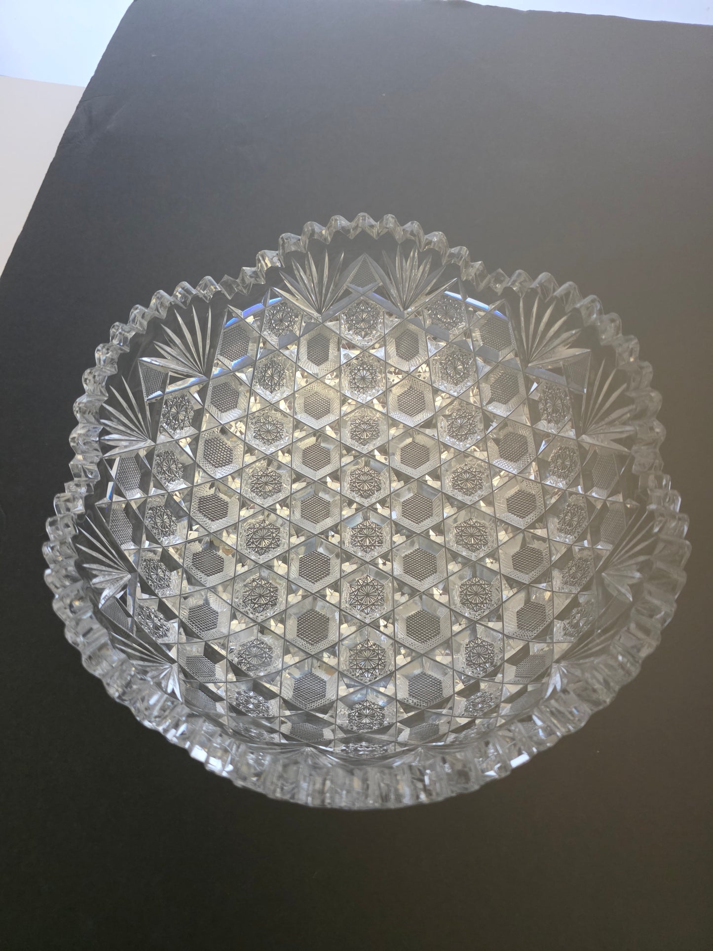 ABP cut glass bowl American brilliant period 1886 -1915 bob17