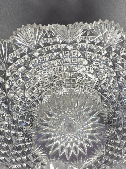 ABP cut glass Clark bowl American brilliant period 1886 -1915 PA6