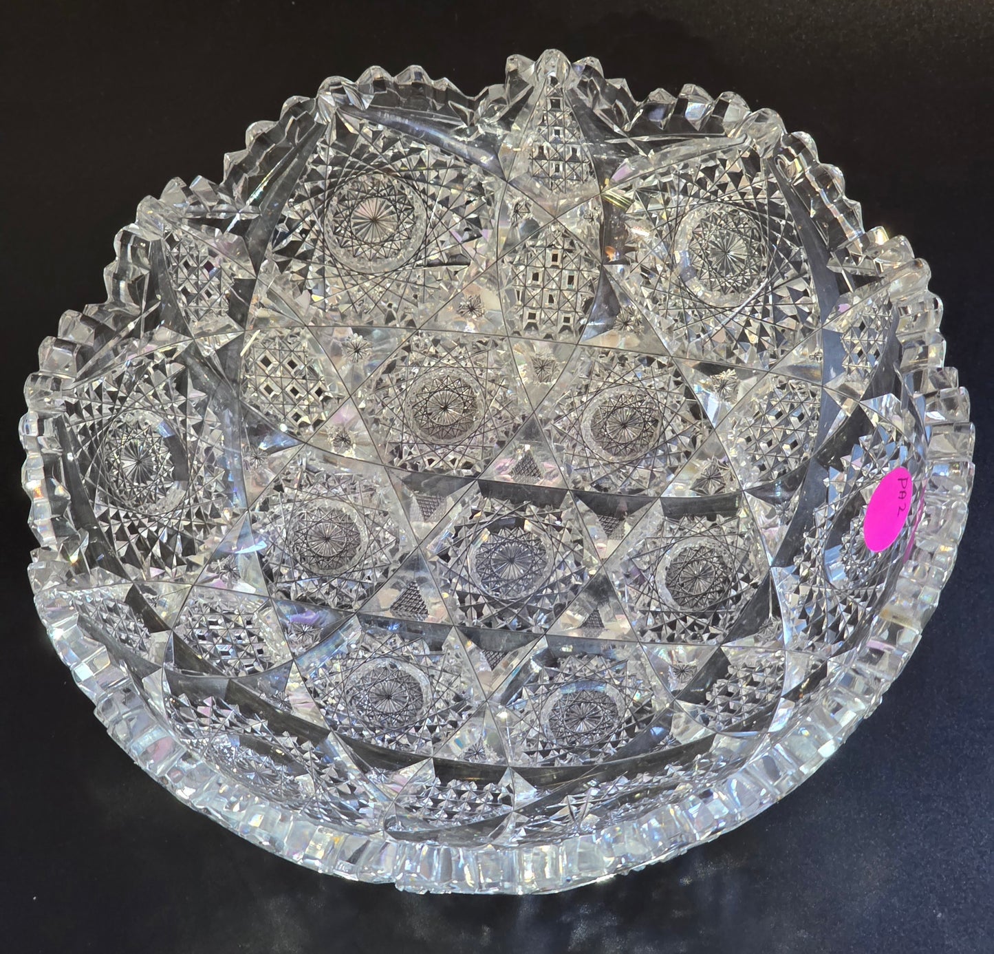 ABP cut glass Egginton cluster bowl American brilliant period 1886 -1915 PA2