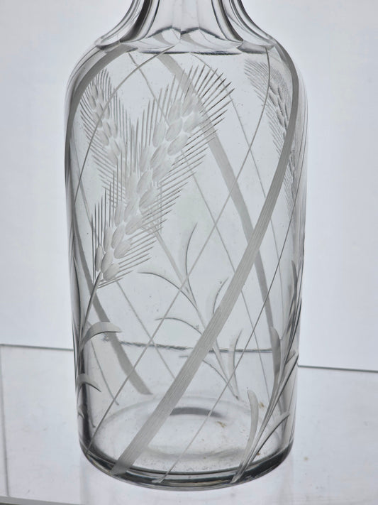 Cut Glass Wheat Decanter