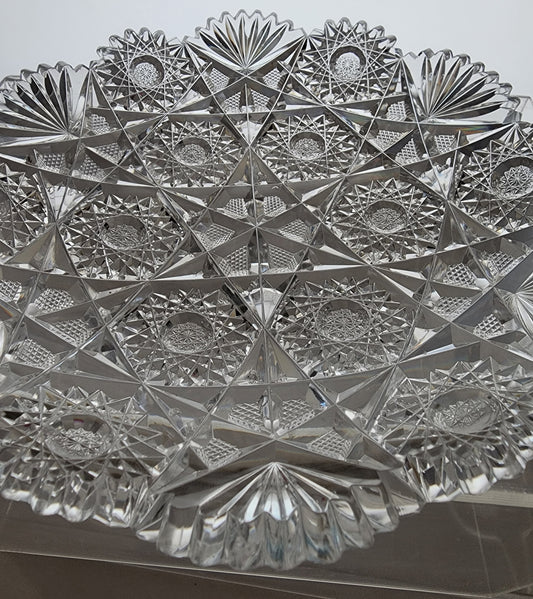 ABP cut glass dish antique crystal Flashy