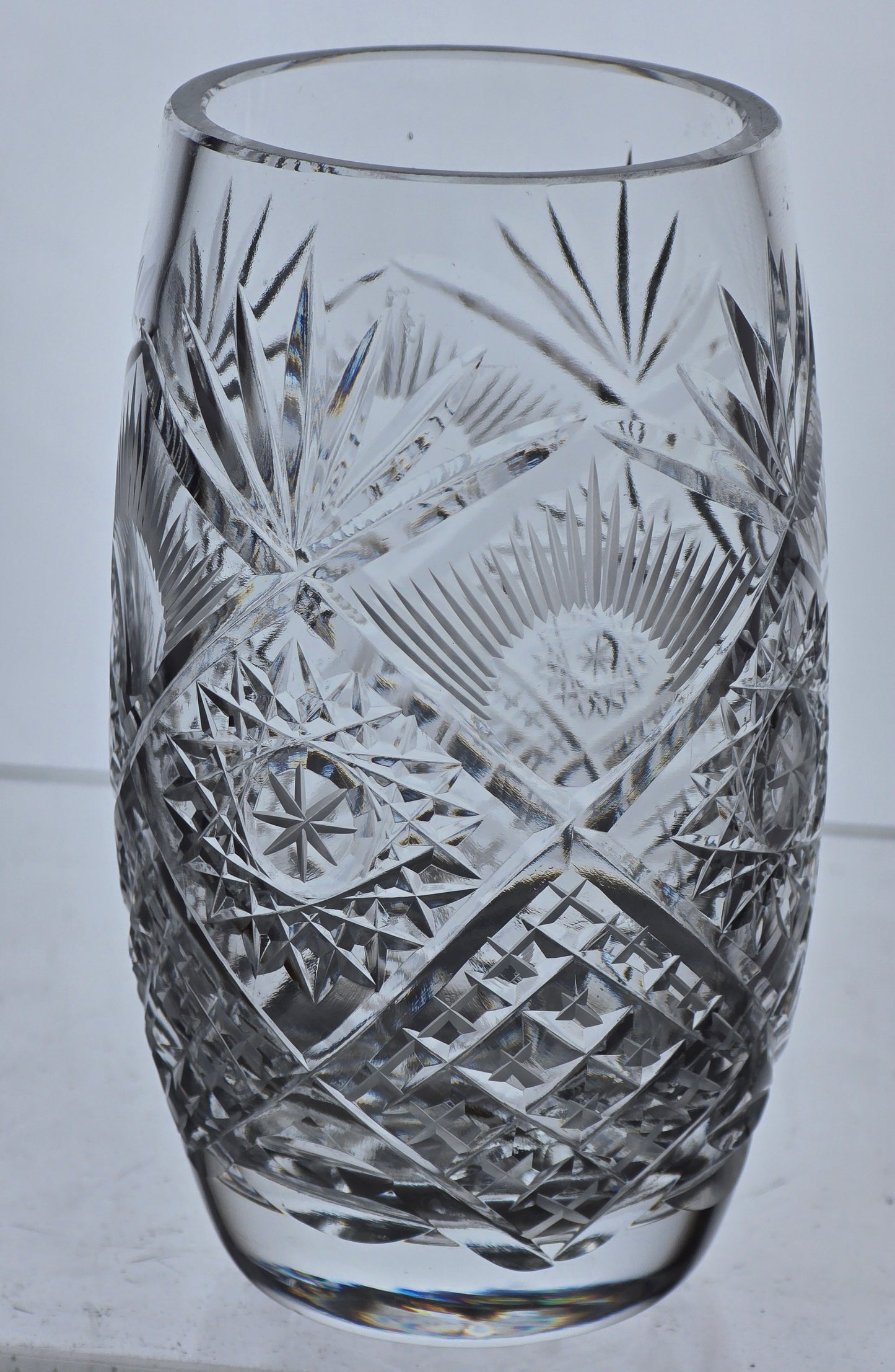 4 piece Cross cut pattern Hand cut Crystal juice glass