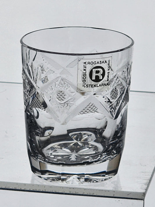 Rogaska Hand Cut glass shot glasses 24% lead crystal.4 pieces