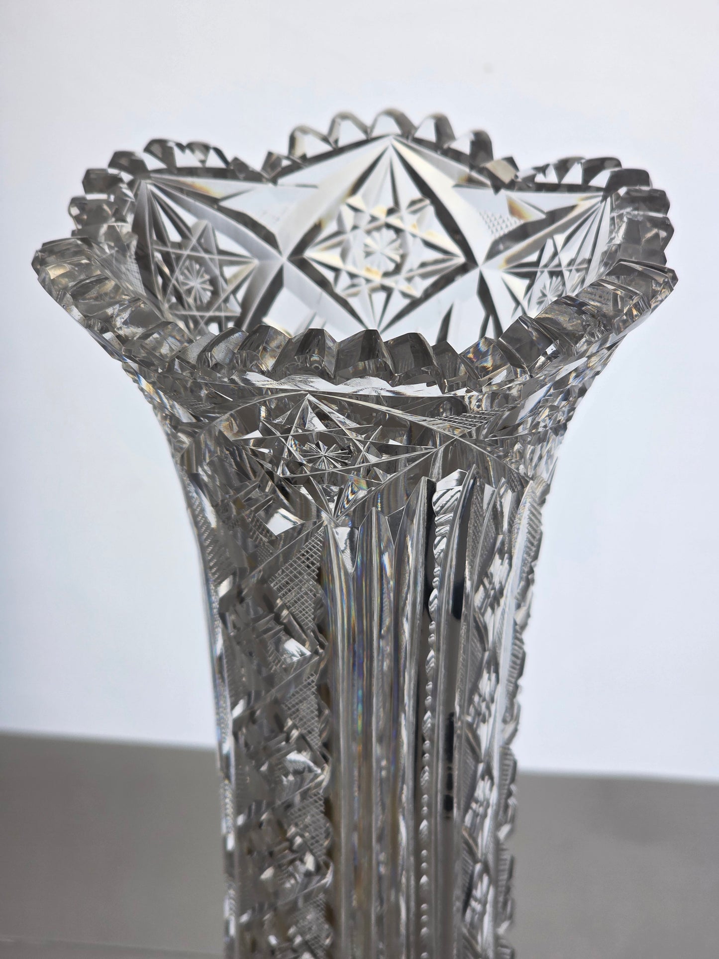 ABP cut glass vase antique Libbey