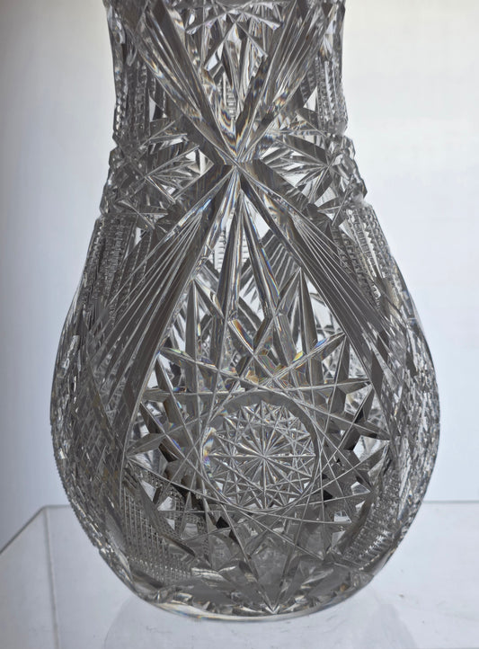 ABP cut glass vase American brilliant period 1886 -1915 PA11