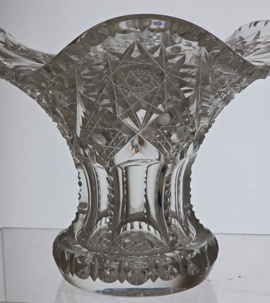 ABP cut glass sweetpea vase American brilliant period 1886 -1915 PA19