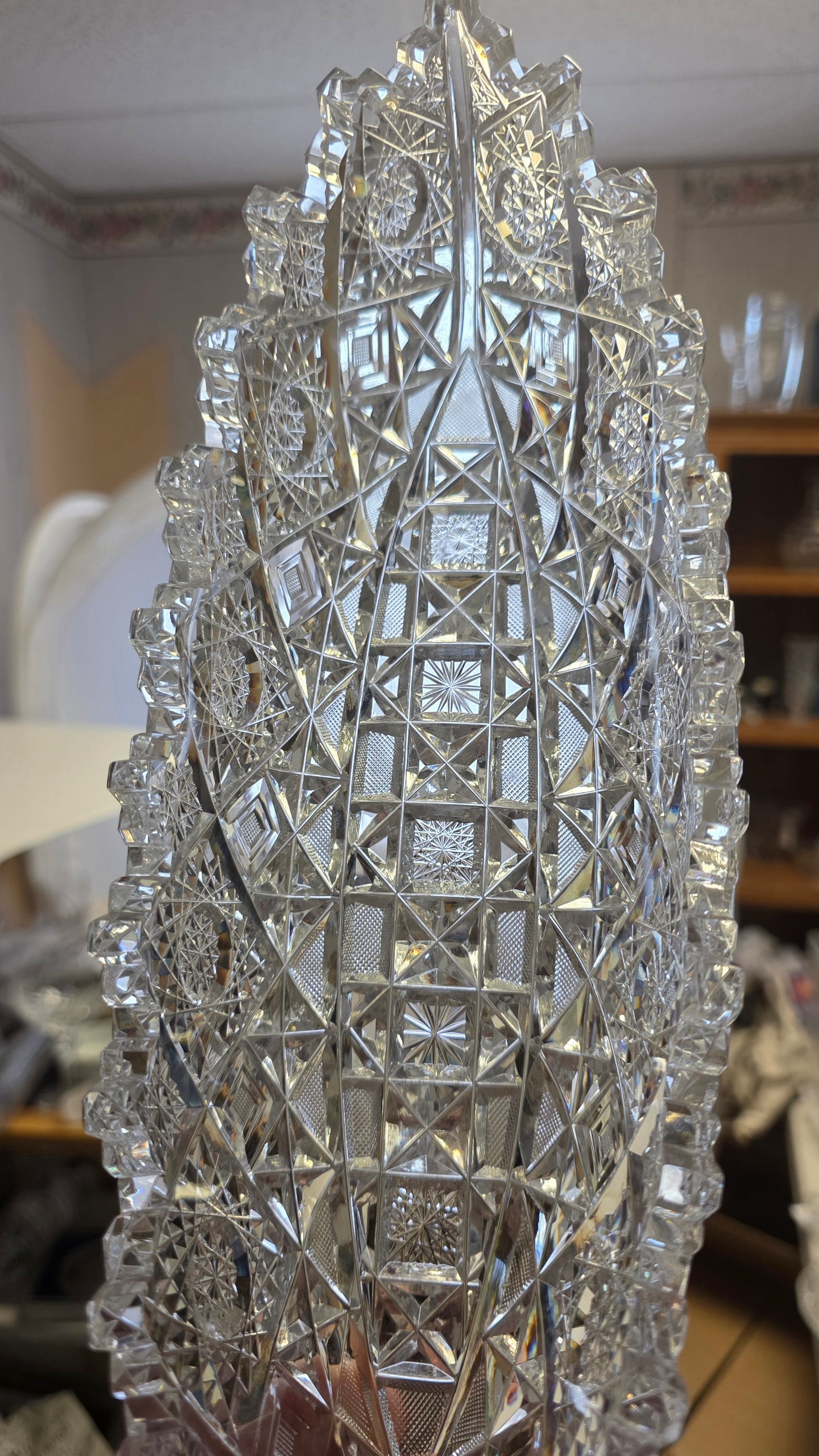 Signed Clark ABP Cut glass rectangular prima Donna tray bob67