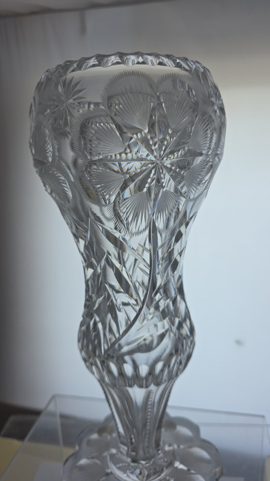 ABP cut glass vase American brilliant period 1886 -1915