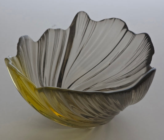 Amber light charcoal swirl bowl glass Walterglas