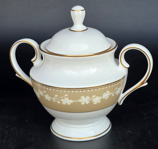 Signed lenox Bellina gold teapot sugar and creamer