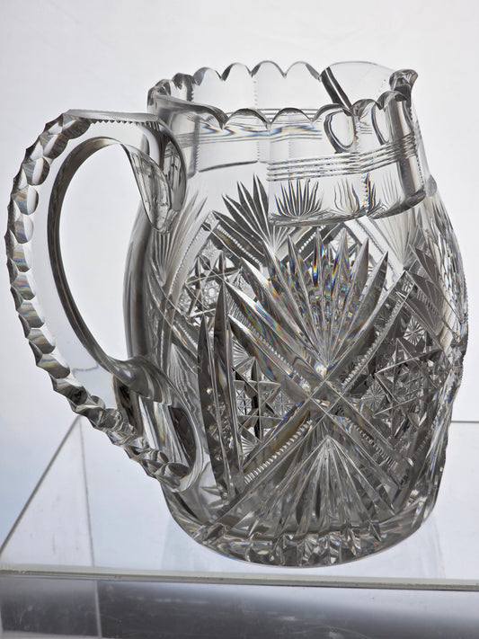 ABP cut glass Hawkes pitcher American