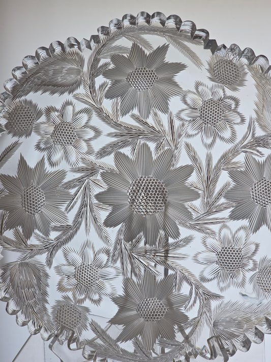 ABP cut glass plate American brilliant period 1886 -1915 tg6