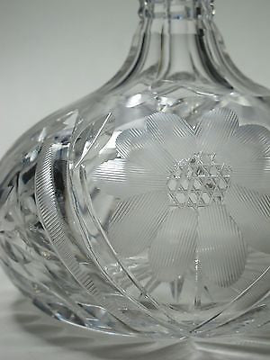 Cut glass wheel etched wine decanter glass Hand cut - O'Rourke crystal awards & gifts abp cut glass