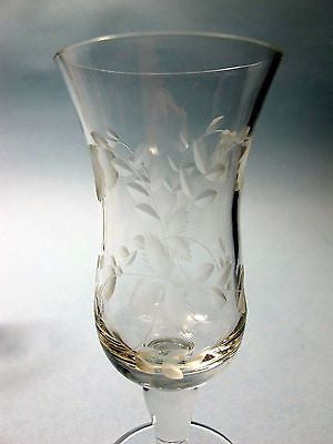 wheel cut etched liquer glass Hand cut - O'Rourke crystal awards & gifts abp cut glass