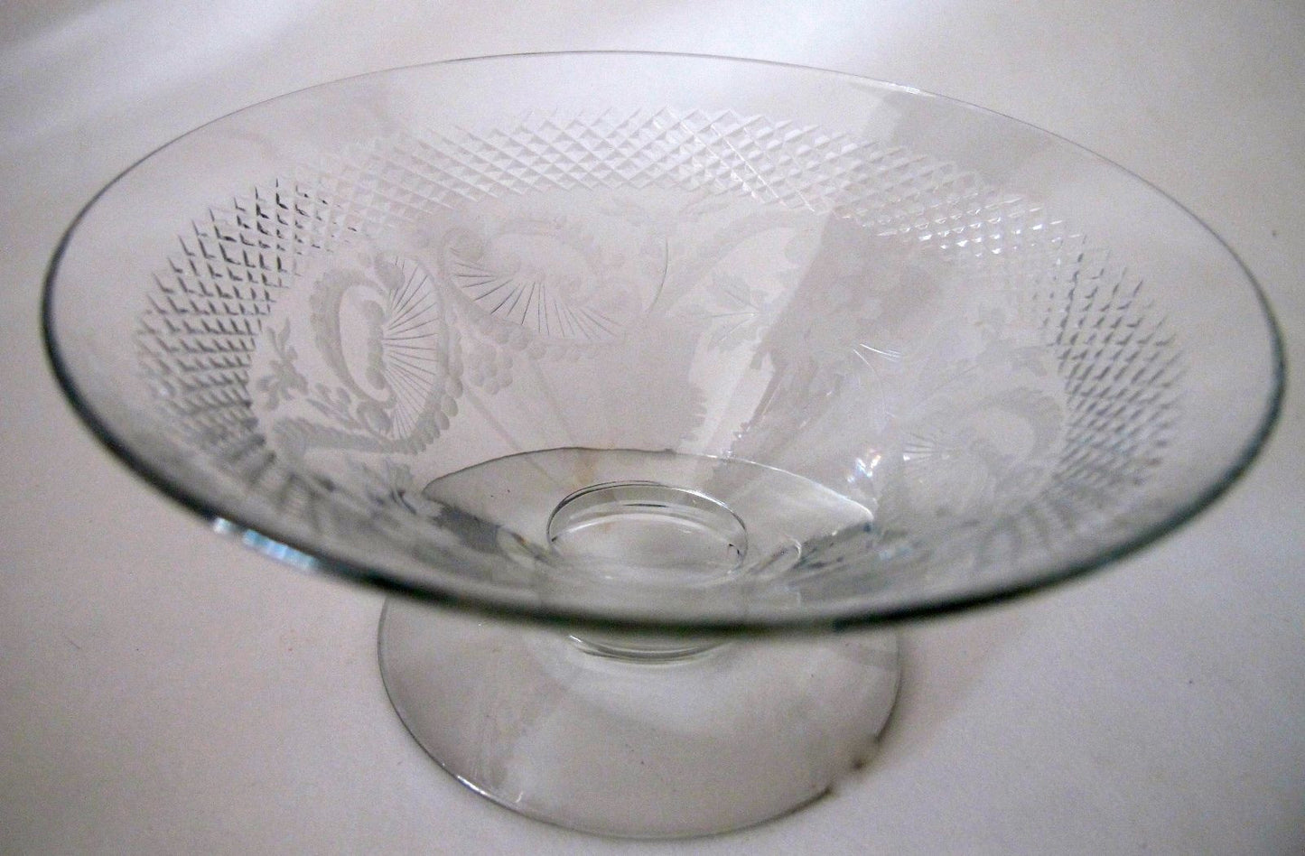 Shrimp cocktail Hand Cut glass copper wheel engraved - O'Rourke crystal awards & gifts abp cut glass