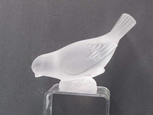 Signed Lalique Frosted Bird