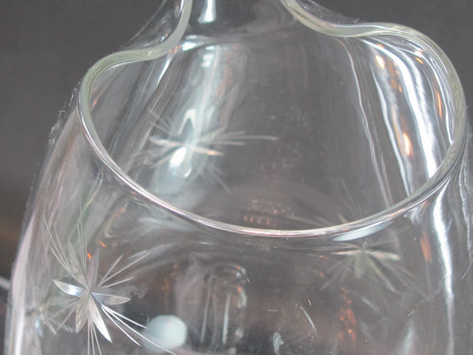 Wallace sterling hand cut glass wheel cut pitcher