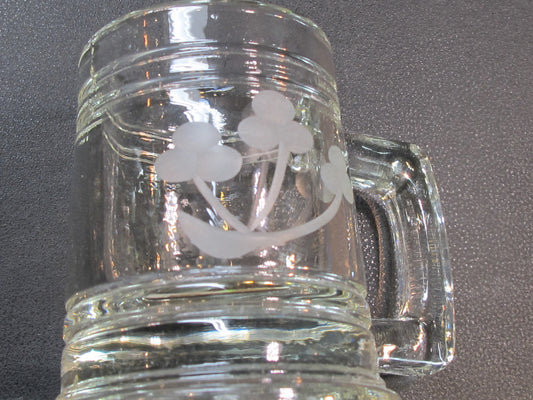 Hand Cut Shamrock shot glass mini tankard