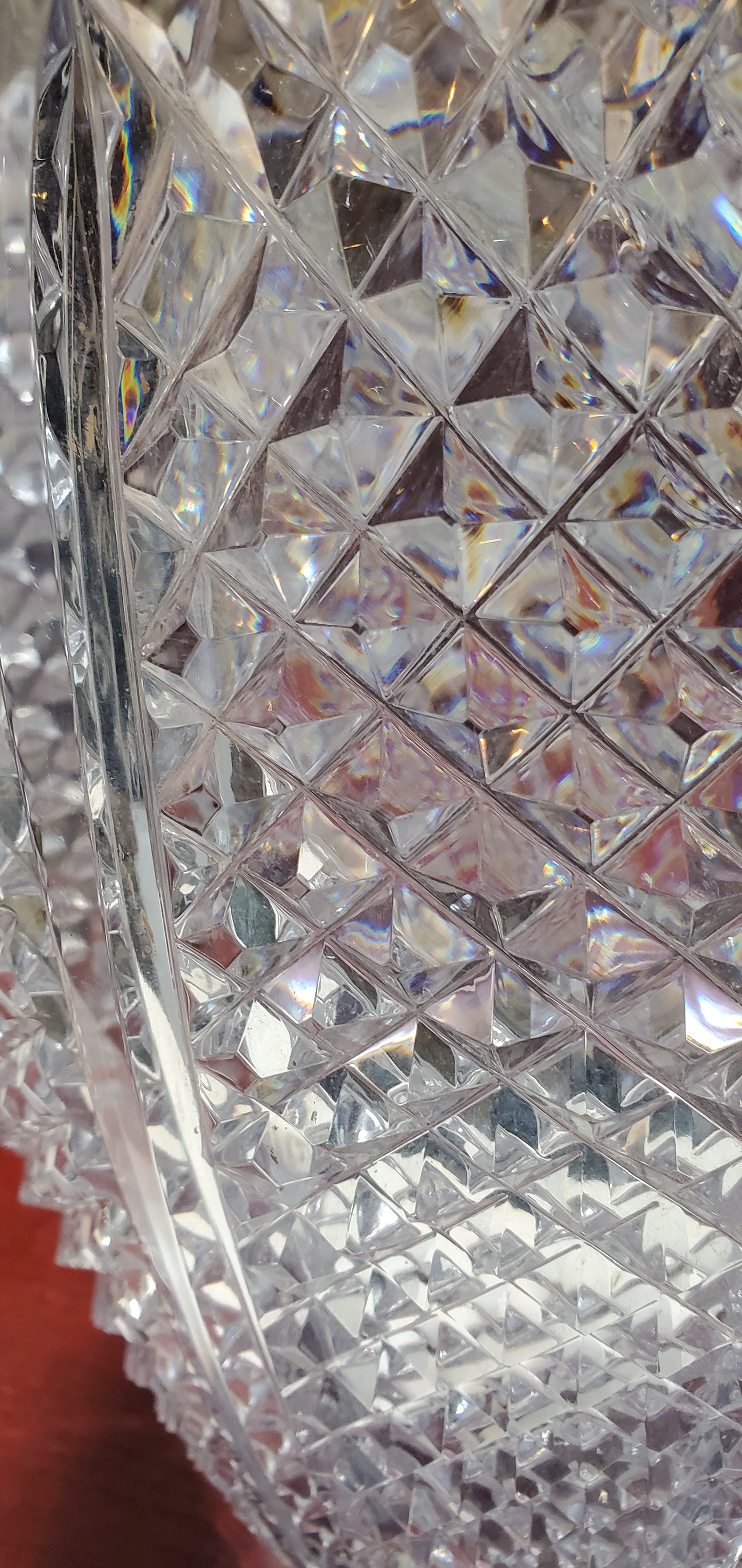 Hand Cut 24% lead crystal vase with space for etching 5 lb Award