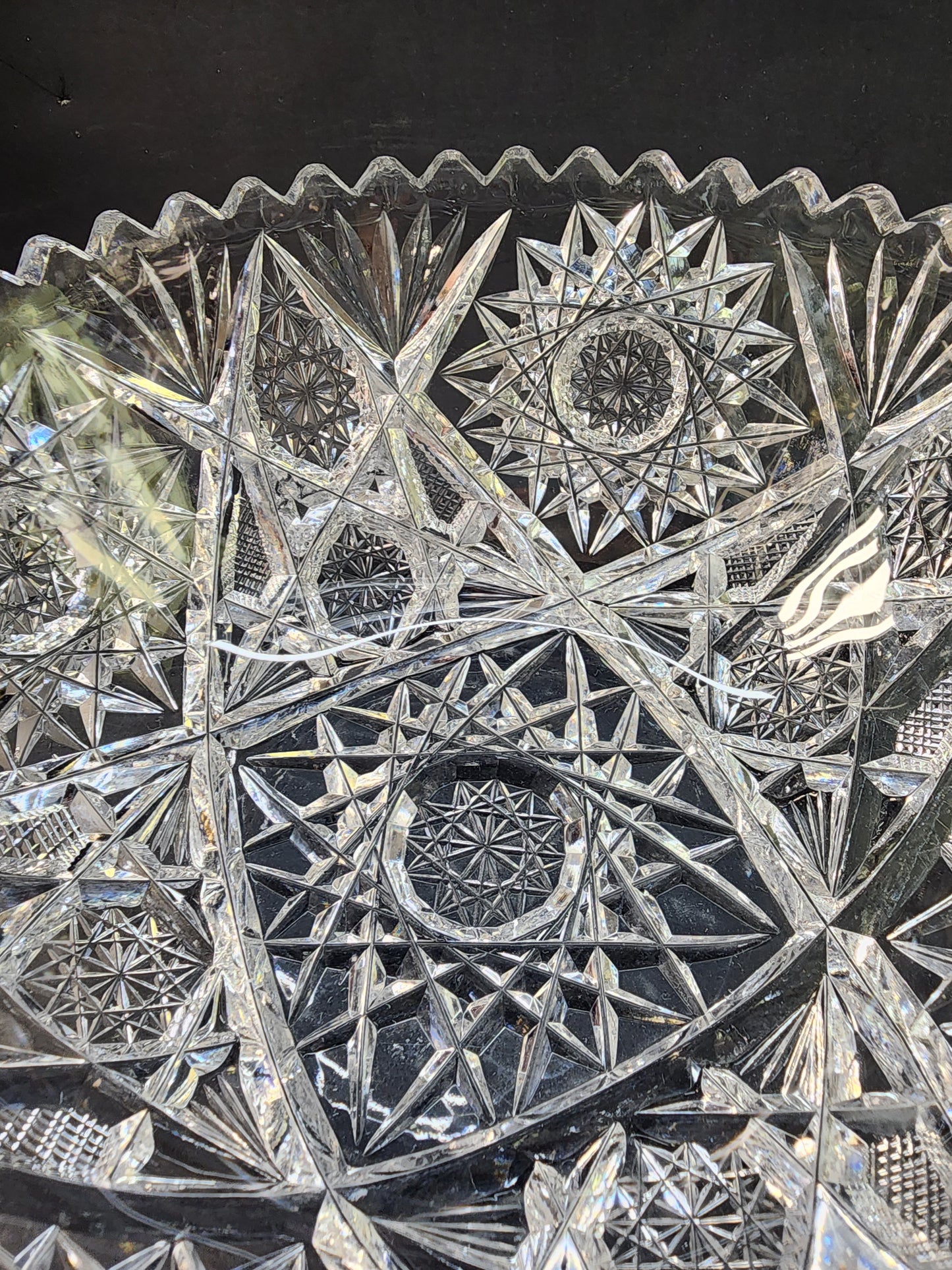 ABP cut glass bowl American brilliant adm