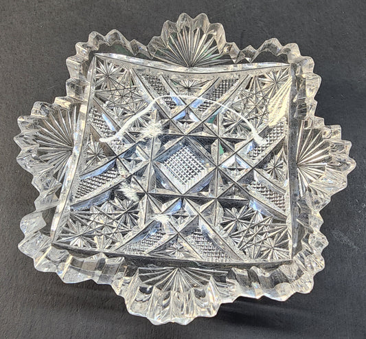 6 American Brilliant Period hand Cut Glass butter dishes