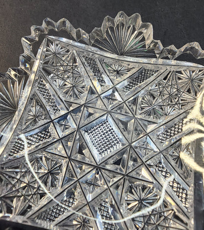 6 American Brilliant Period hand Cut Glass butter dishes