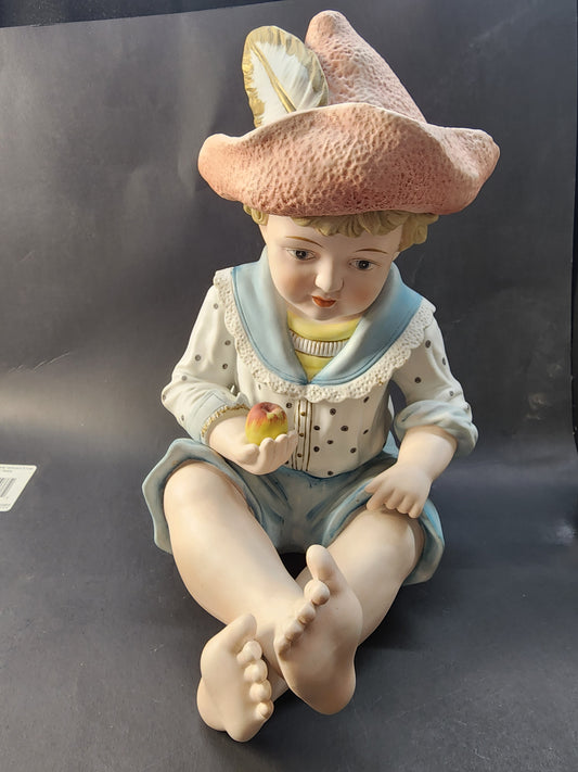 Hand painted bisque Porcelain piano doll