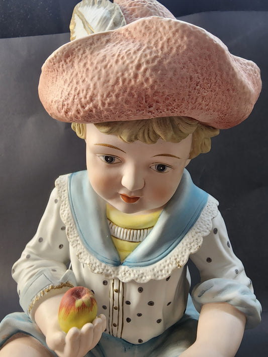 Hand painted bisque Porcelain piano doll