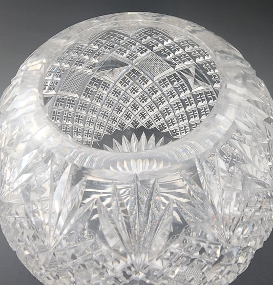 ABP cut glass rose bowl , Antique crystal