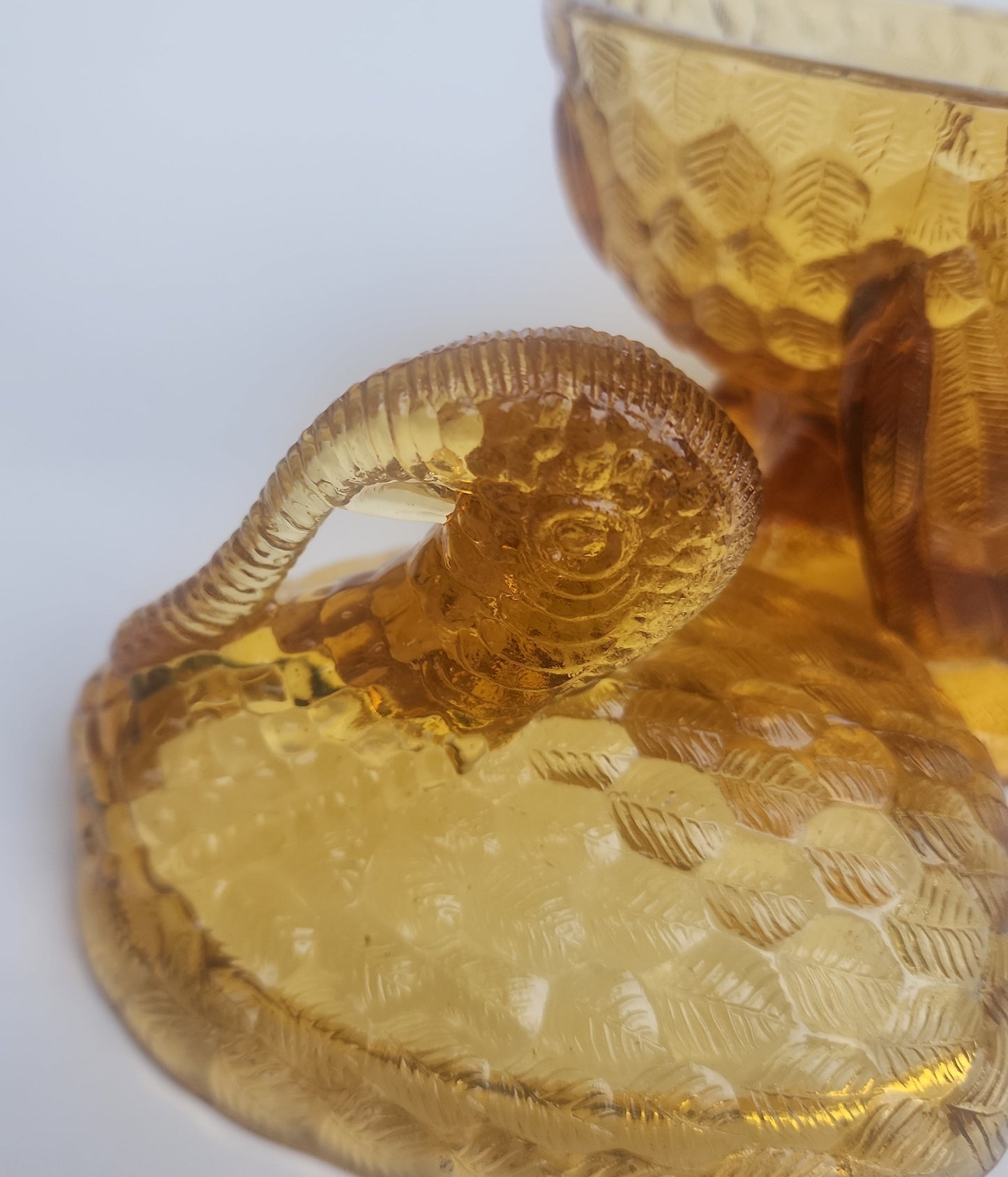 L.E Smith Glass AMBER turkey lid soup bowl