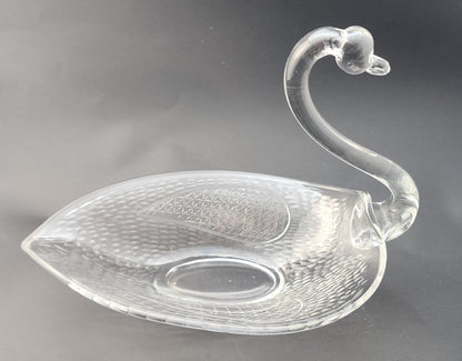 Hand cut glass swan