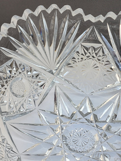 ABP bowl hand cut glass glows 124