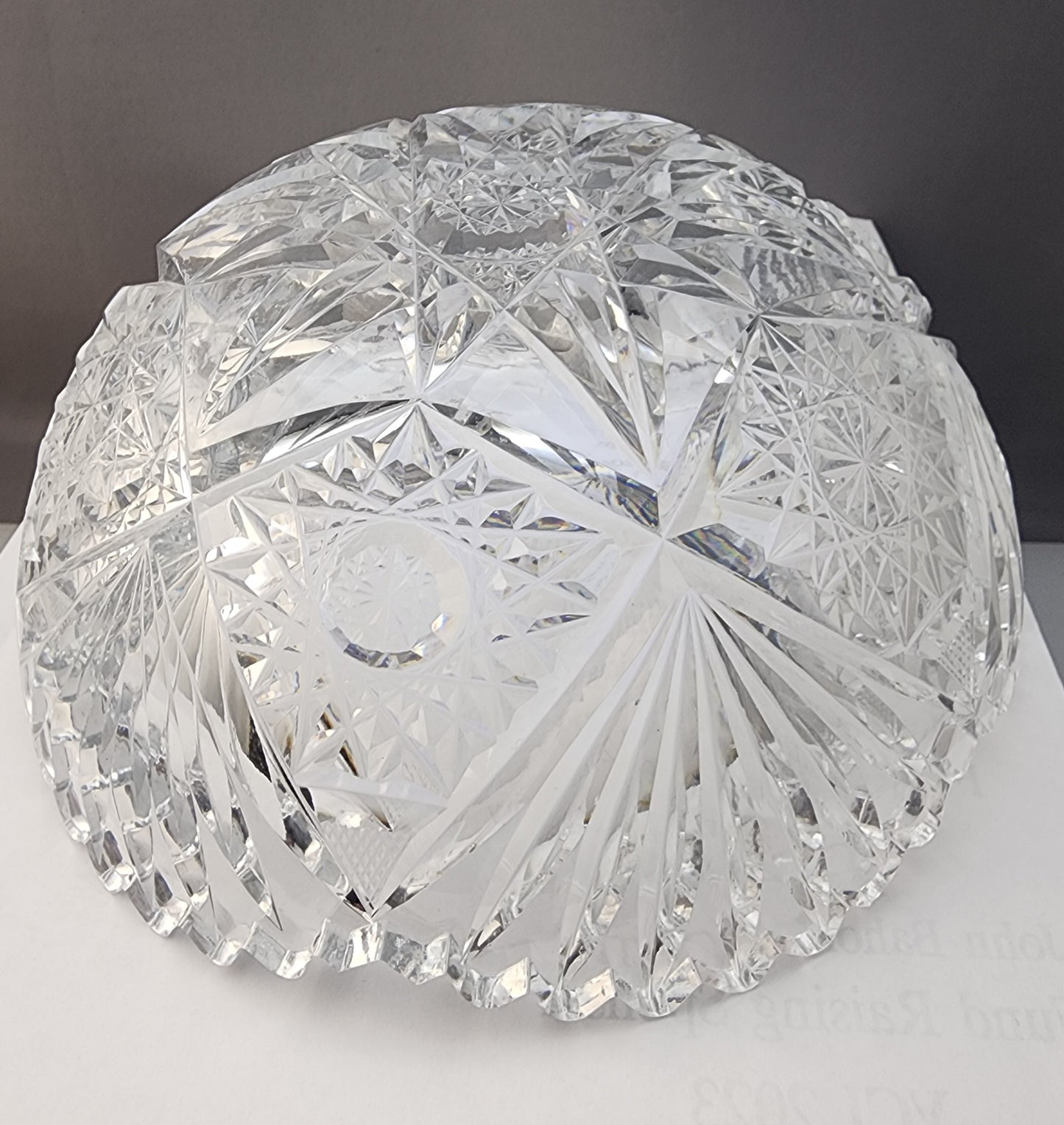 ABP bowl hand cut glass glows 124