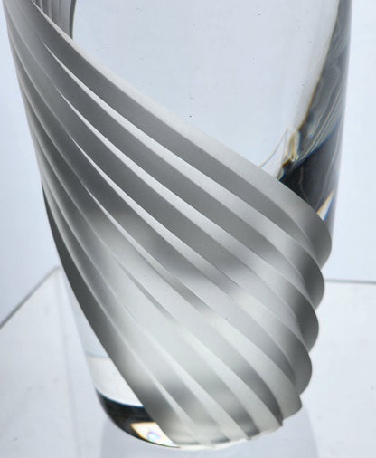 Cut Glass medium vase Lenox USA crystal Windswept Signed
