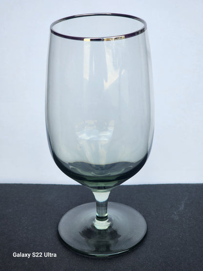 Lenox Green Shadow pattern beverage Platinum band Made in USA CH21