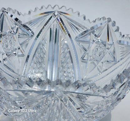 ABP bowl hand cut glass mouth blown Blank