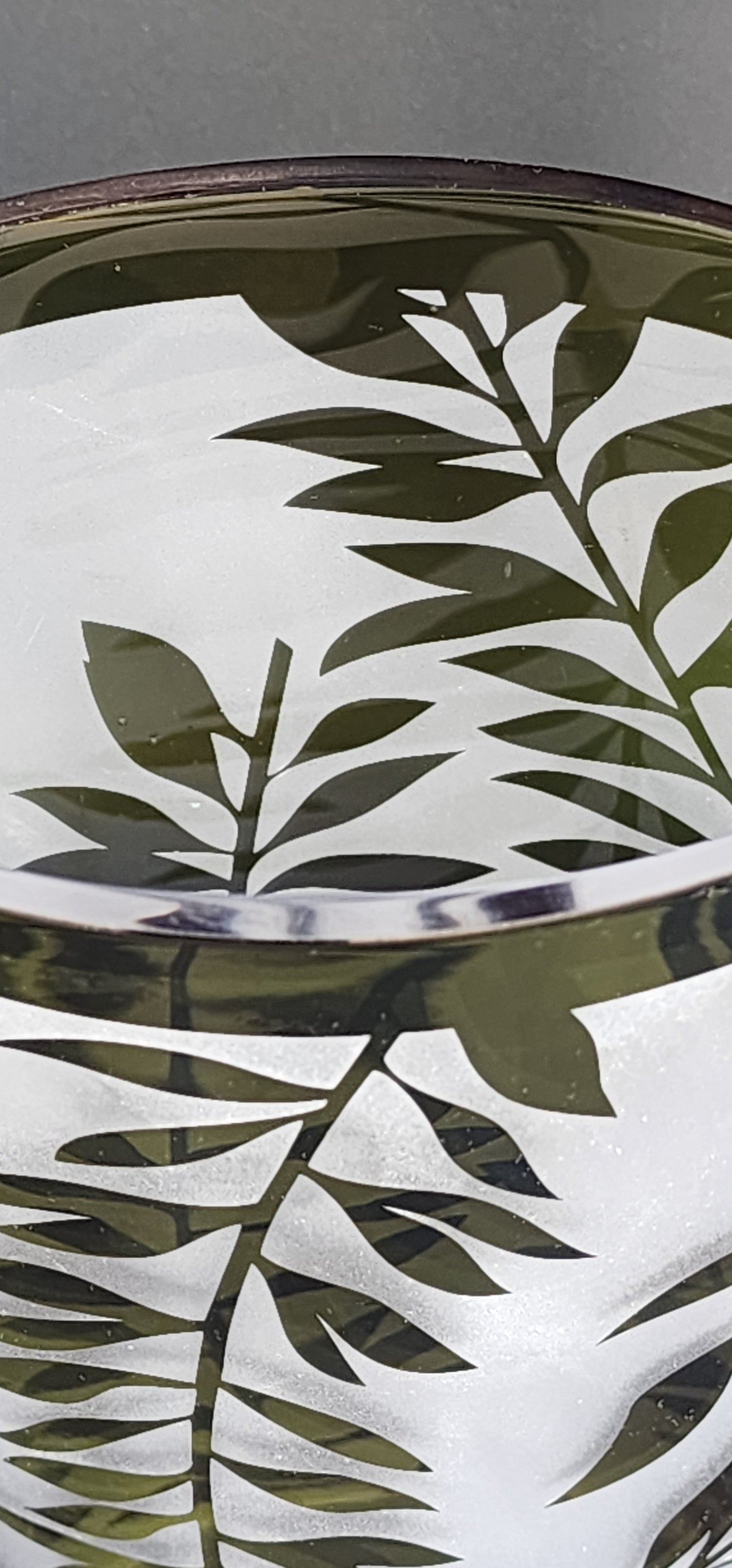 Etched to clear VASE green