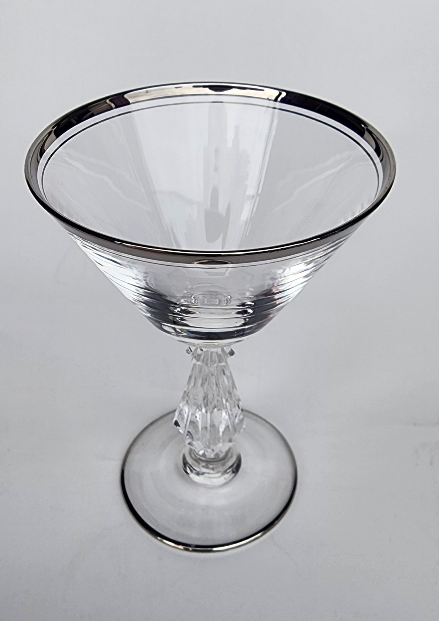 Bryce Platinum band cocktail glass Crystal