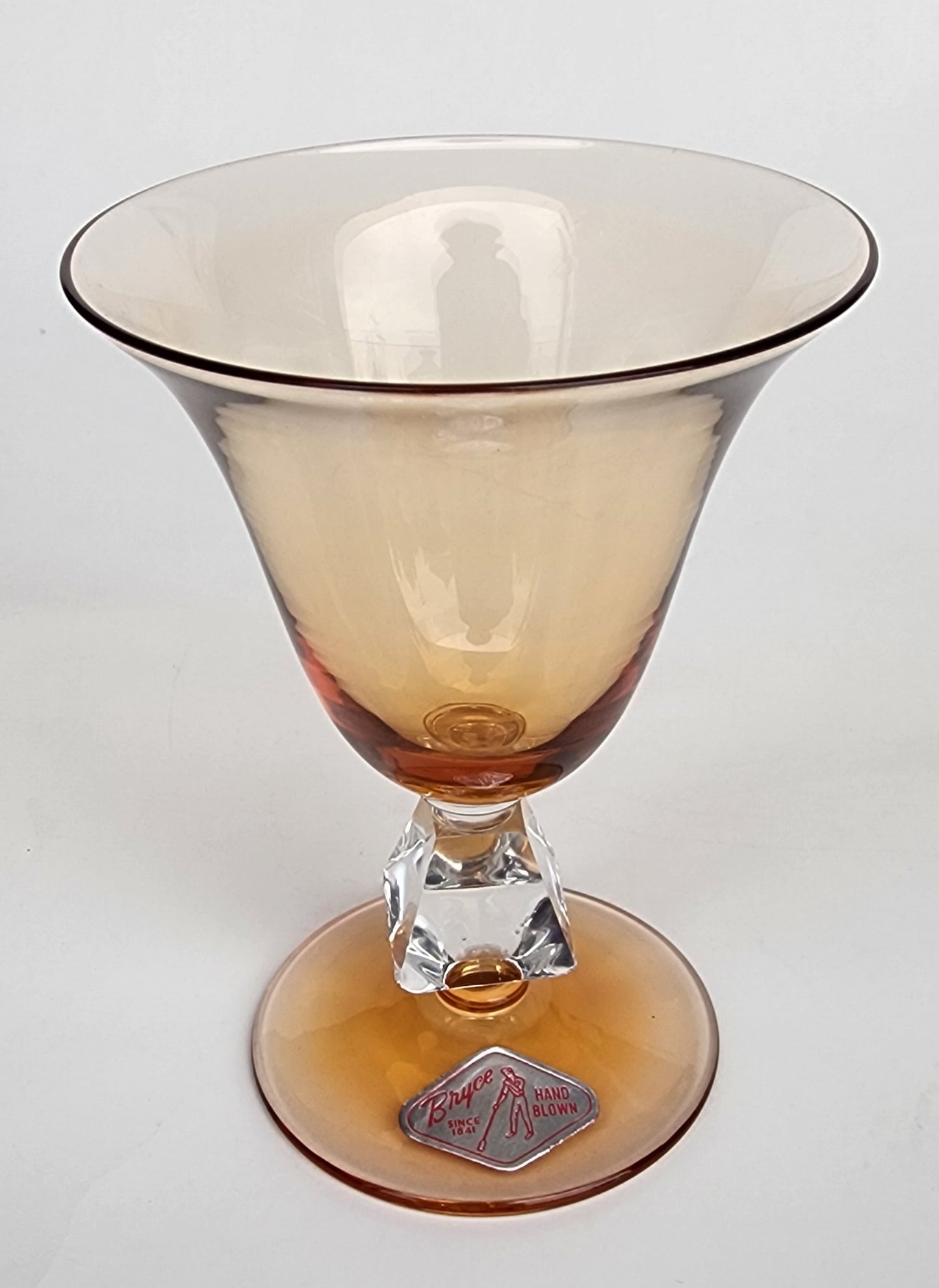 Bryce tulip Aquarius Amber cocktail glass Crystal 4 piece set