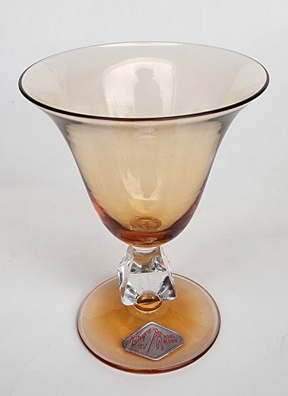 Bryce tulip Aquarius Amber cocktail glass Crystal 4 piece set
